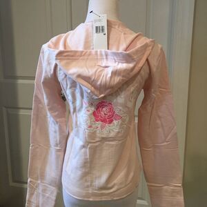 Vintage DKNY Donna Karan Blush Pink Zip up Hoodie Sz Medium with Tag